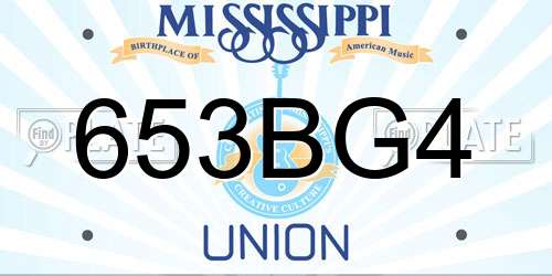 653BG4 Mississippi License Plate