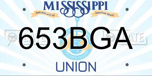 653BGA Mississippi License Plate