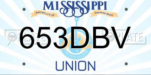 653DBV Mississippi License Plate