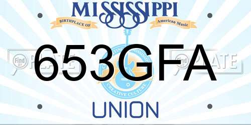 653GFA Mississippi License Plate