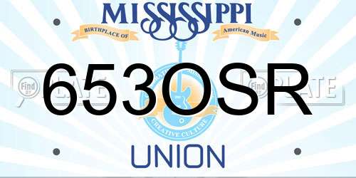 653OSR Mississippi License Plate