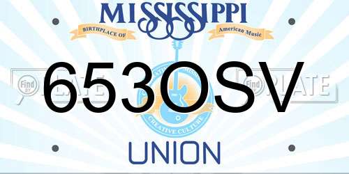 653OSV Mississippi License Plate