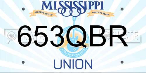 653QBR Mississippi License Plate