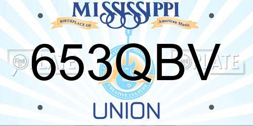 653QBV Mississippi License Plate