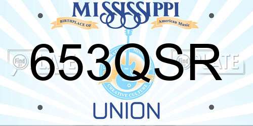 653QSR Mississippi License Plate