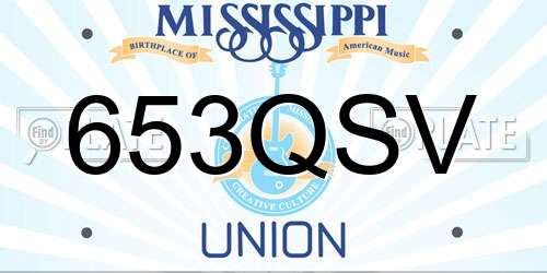 653QSV Mississippi License Plate