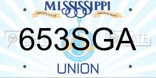 653SGA Mississippi License Plate