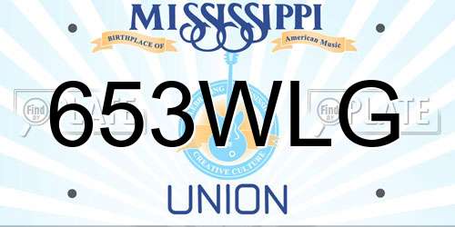 653WLG Mississippi License Plate