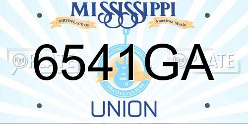 6541GA Mississippi License Plate