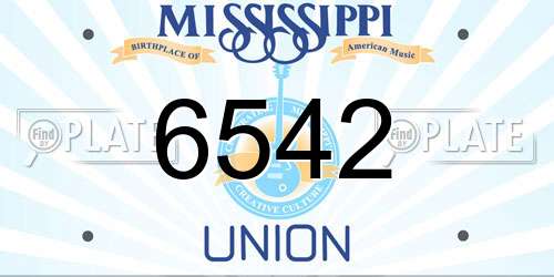 6542 Mississippi License Plate