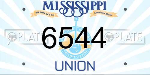 6544 Mississippi License Plate