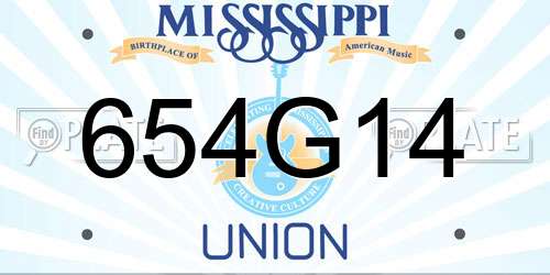 654G14 Mississippi License Plate