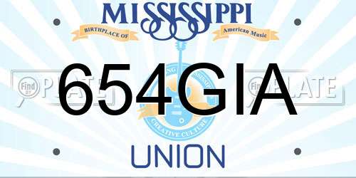 654GIA Mississippi License Plate