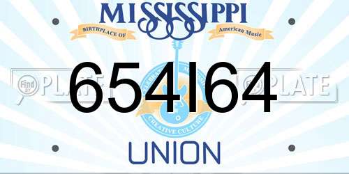 654I64 Mississippi License Plate