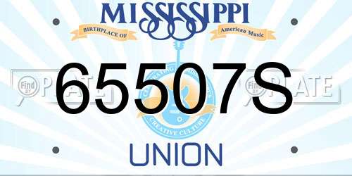 65507S Mississippi License Plate