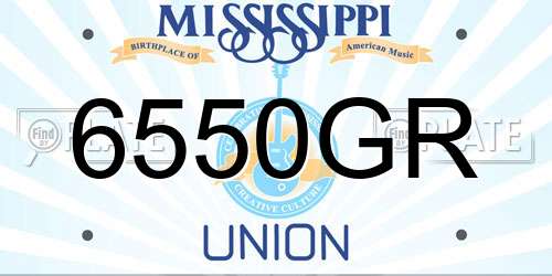 6550GR Mississippi License Plate