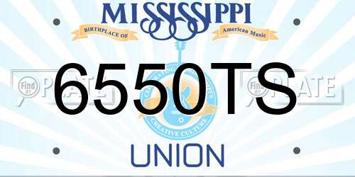 6550TS Mississippi License Plate