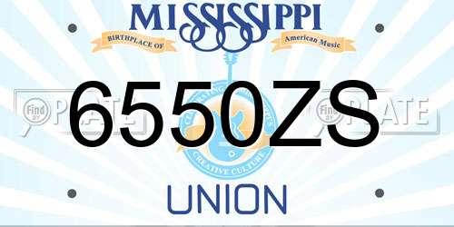 6550ZS Mississippi License Plate