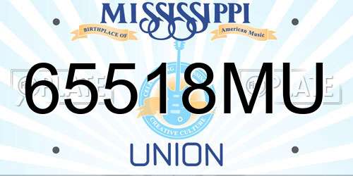 65518MU Mississippi License Plate