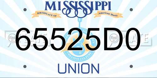 65525D0 Mississippi License Plate