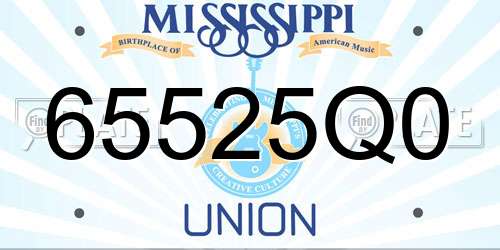 65525Q0 Mississippi License Plate