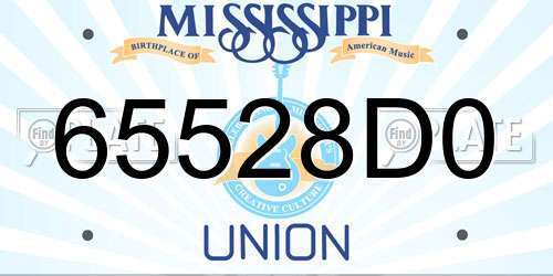65528D0 Mississippi License Plate