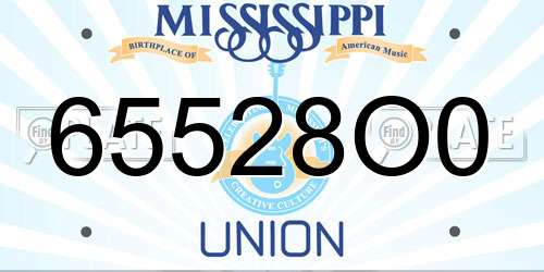 65528O0 Mississippi License Plate