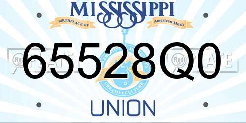 65528Q0 Mississippi License Plate