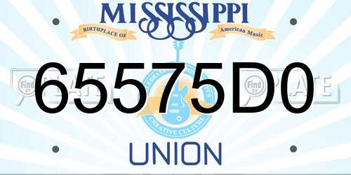 65575D0 Mississippi License Plate