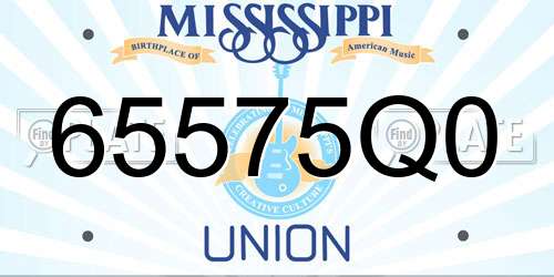 65575Q0 Mississippi License Plate
