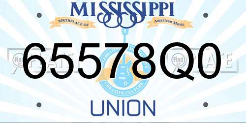 65578Q0 Mississippi License Plate