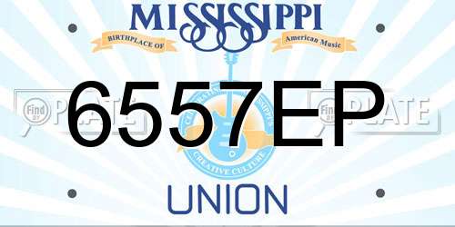 6557EP Mississippi License Plate