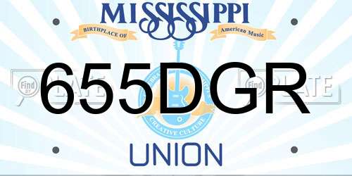 655DGR Mississippi License Plate