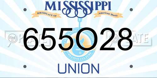 655O28 Mississippi License Plate