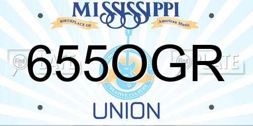 655OGR Mississippi License Plate