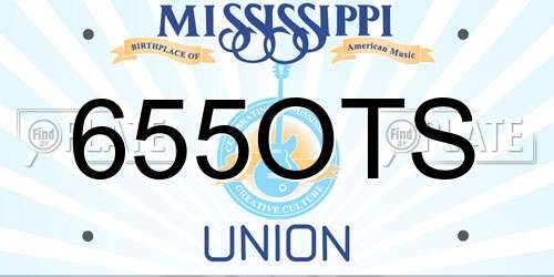 655OTS Mississippi License Plate