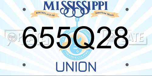 655Q28 Mississippi License Plate