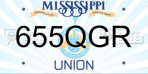 655QGR Mississippi License Plate