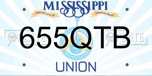 655QTB Mississippi License Plate