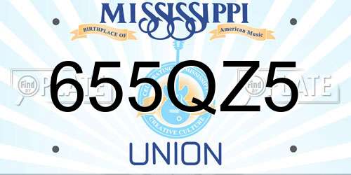 655QZ5 Mississippi License Plate