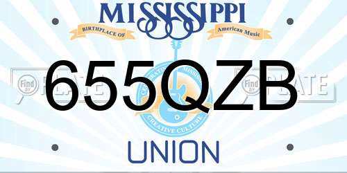 655QZB Mississippi License Plate
