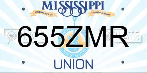 655ZMR Mississippi License Plate