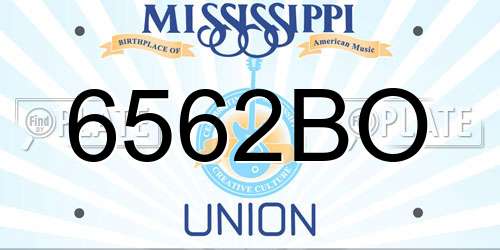 6562BO Mississippi License Plate