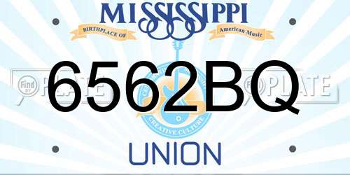 6562BQ Mississippi License Plate