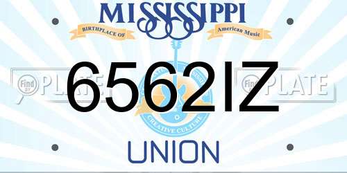 6562IZ Mississippi License Plate