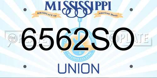 6562SO Mississippi License Plate