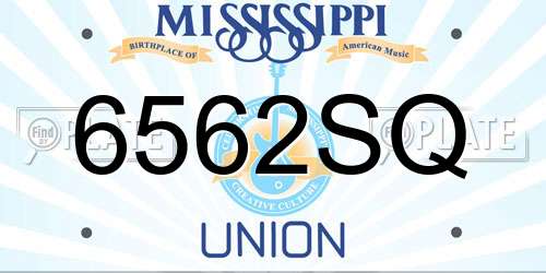 6562SQ Mississippi License Plate