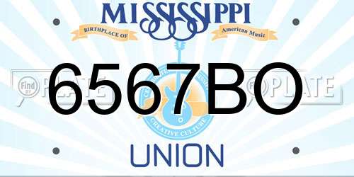 6567BO Mississippi License Plate
