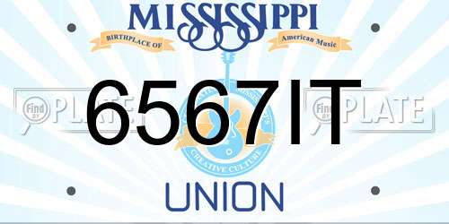 6567IT Mississippi License Plate