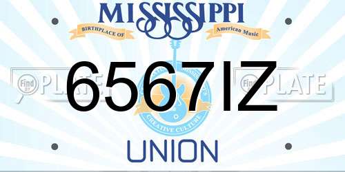 6567IZ Mississippi License Plate